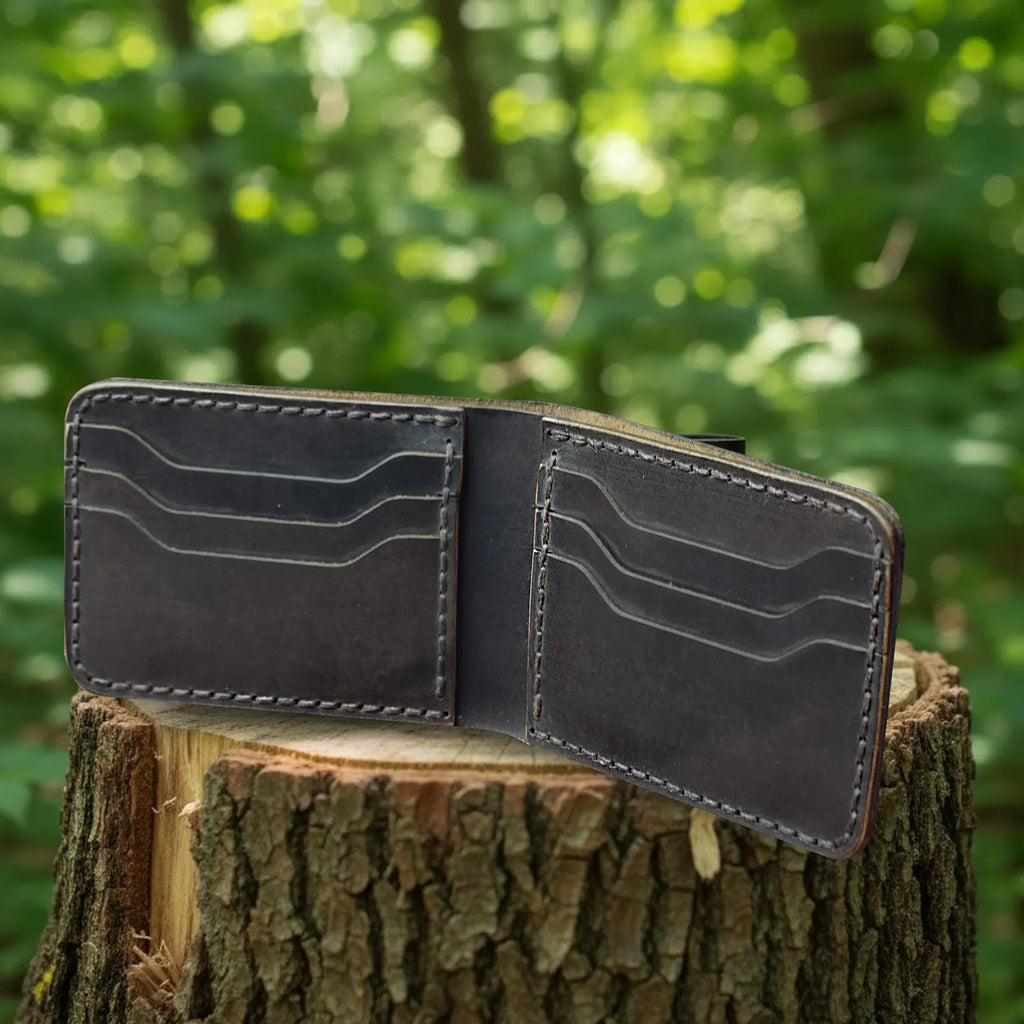 Premium Men's Leather Wallet - Black - Cow Hide - Hand Crafted