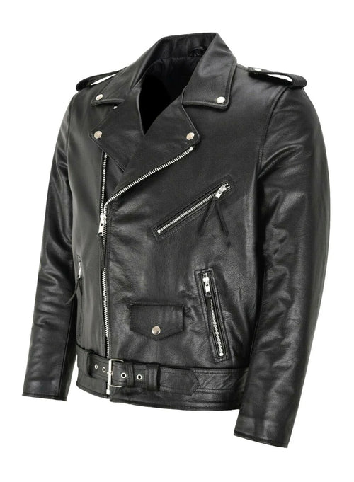 Men’s Fashion PU Leather Jacket – Slim Fit Motorcycle Style Coat