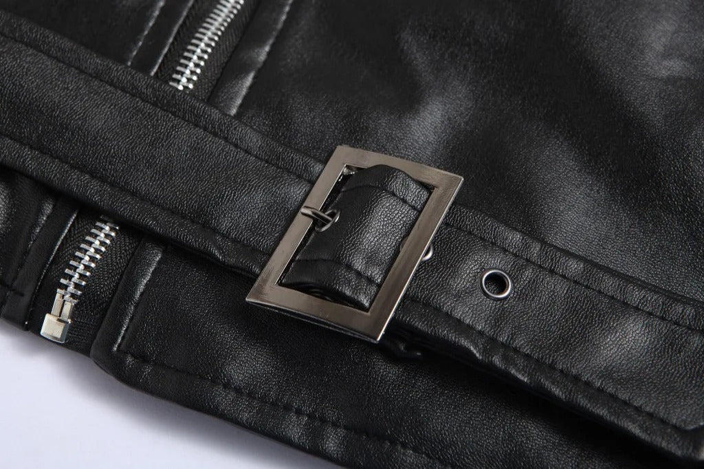 Men’s Fashion PU Leather Jacket – Slim Fit Motorcycle Style Coat