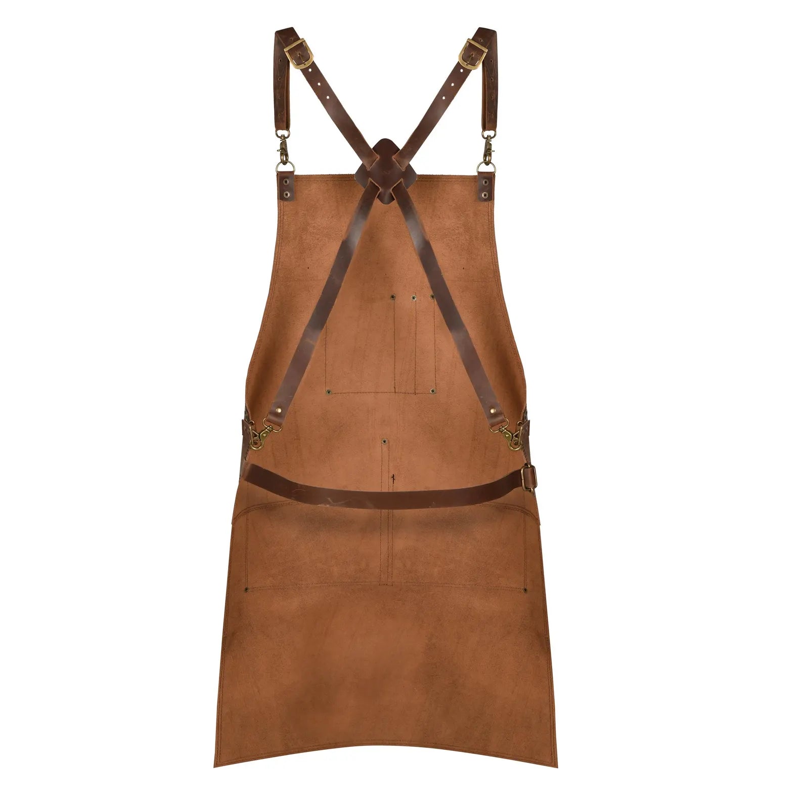 Handmade Full Grain Leather Apron for Men and Women - With Tool Pockets