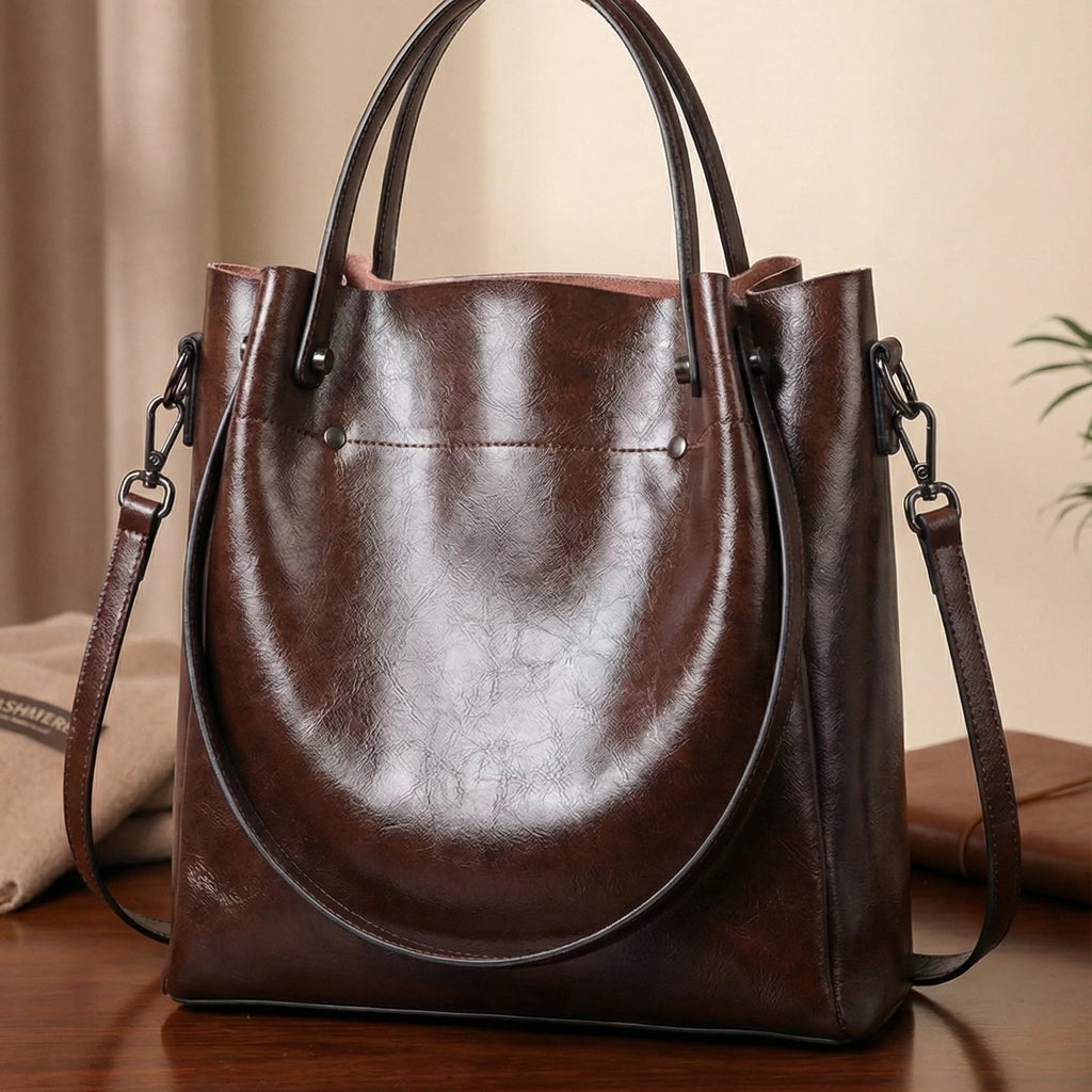 Genuine Leather Tote – Women’s Shoulder Tote Bag, Crossbody Shopper