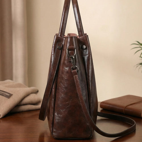 Genuine Leather Tote – Women’s Shoulder Tote Bag, Crossbody Shopper