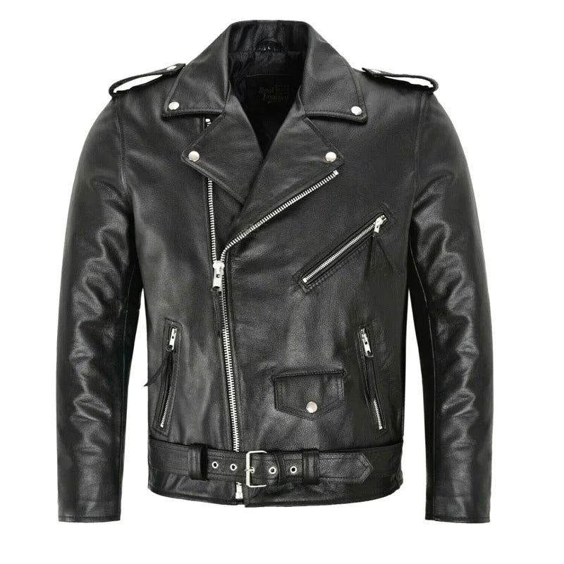 Men’s Fashion PU Leather Jacket – Slim Fit Motorcycle Style Coat